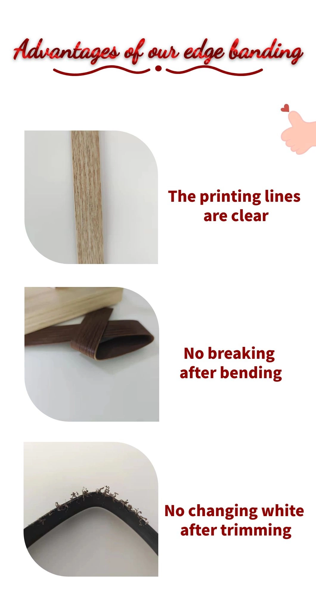 Yueda 3/4" Plastic Edging Tape Strip PVC Trim for Furniture/Building Material