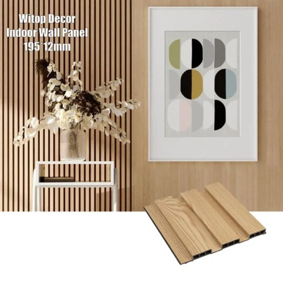 Panneau de revêtement composite en bois et plastique intérieur lambris bois de vinyle décoratif revêtement cannelé 3D panneau mural PVC WPC